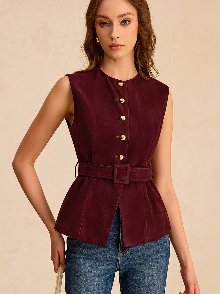 Penelope™ - STYLISH VEST WITH BELT DETAIL