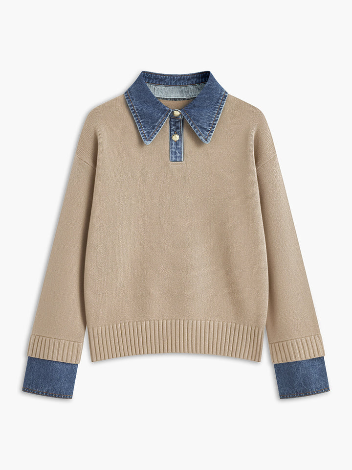 Scarlett™ - VERSATILE 2 IN 1 PANEL LAPEL SWEATER