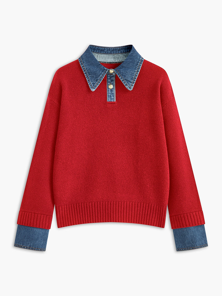 Scarlett™ - VERSATILE 2 IN 1 PANEL LAPEL SWEATER