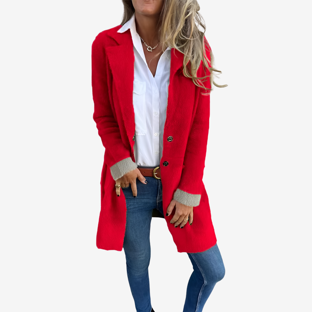 Martine™ - LONG KNIT CARDIGAN WITH ELEGANT DRAPE