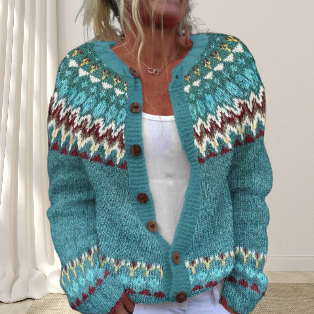 Séraphine™ - STYLISH KNITTED CARDIGAN WITH PATTERN