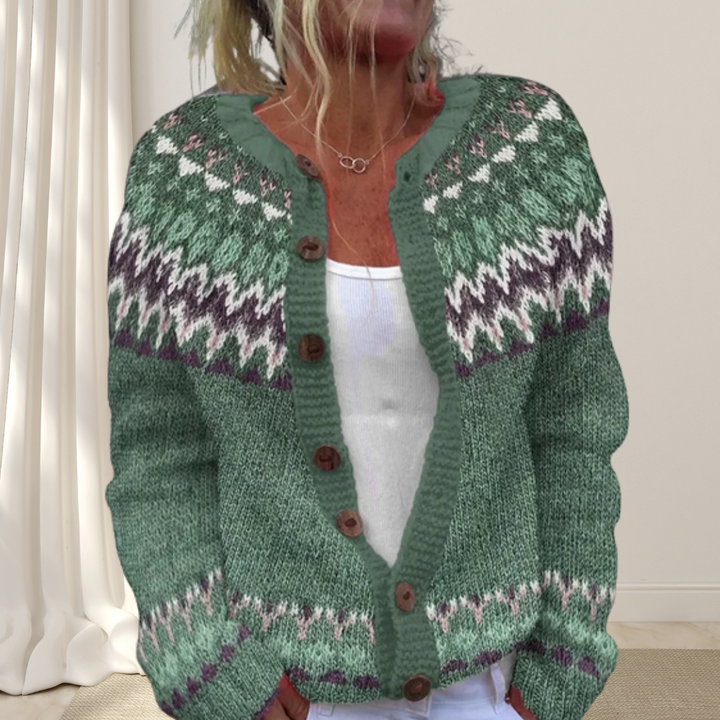 Séraphine™ - STYLISH KNITTED CARDIGAN WITH PATTERN
