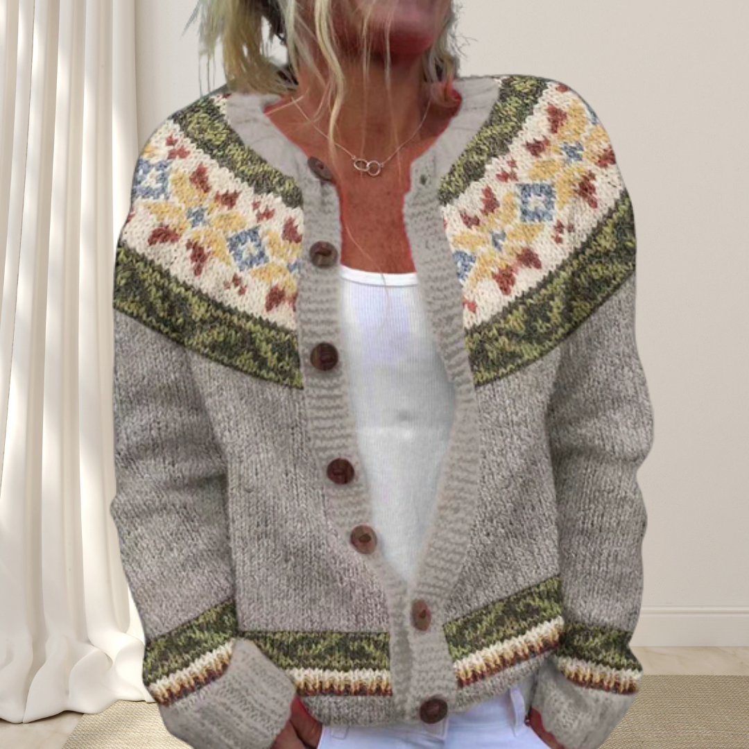 Séraphine™ - STYLISH KNITTED CARDIGAN WITH PATTERN