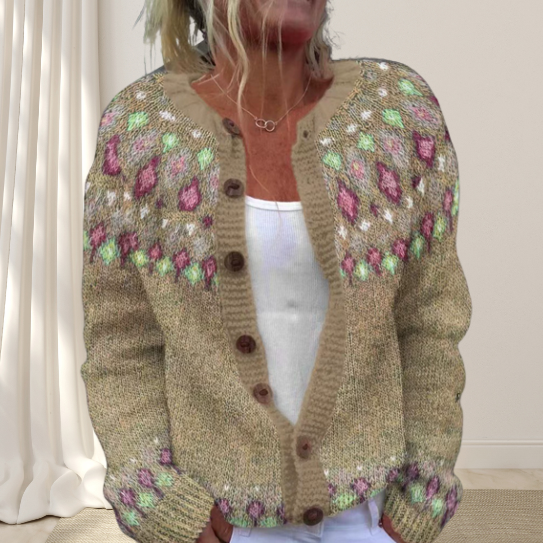 Séraphine™ - STYLISH KNITTED CARDIGAN WITH PATTERN