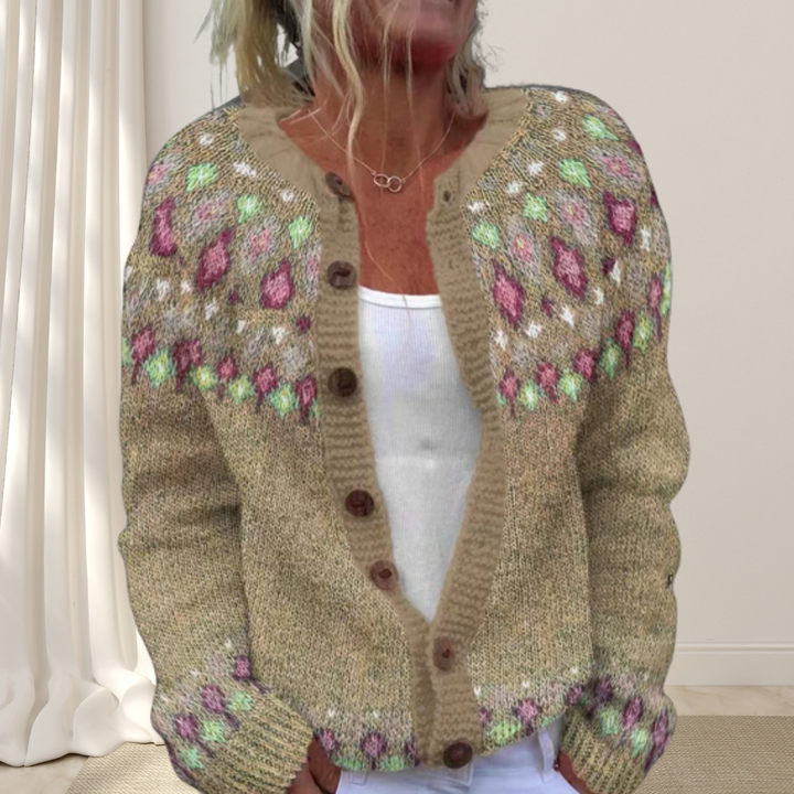 Séraphine™ - STYLISH KNITTED CARDIGAN WITH PATTERN