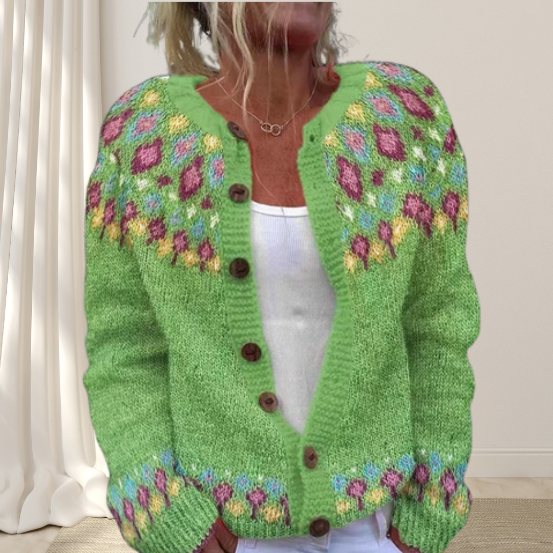 Séraphine™ - STYLISH KNITTED CARDIGAN WITH PATTERN