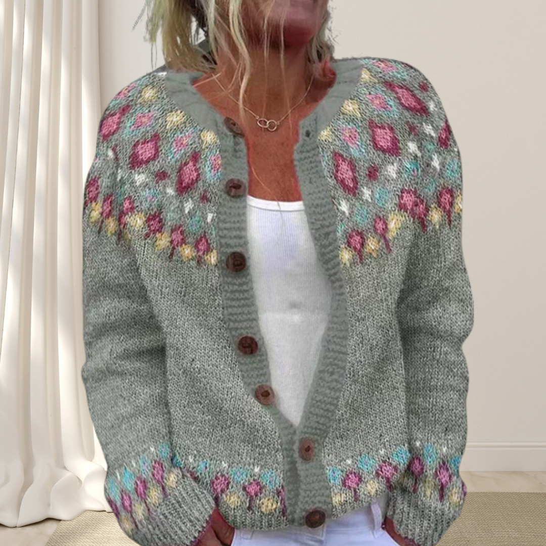Séraphine™ - STYLISH KNITTED CARDIGAN WITH PATTERN