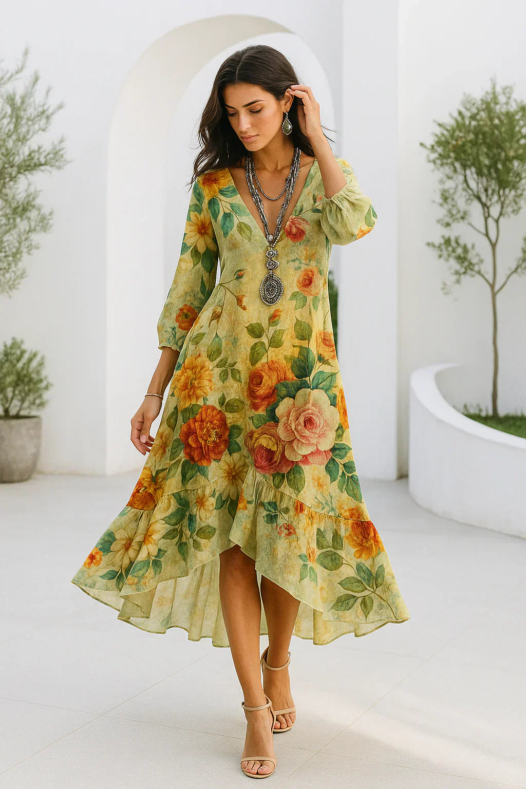 Reese™ - BOHEMIAN MAXI DRESS WITH FLORAL PRINT