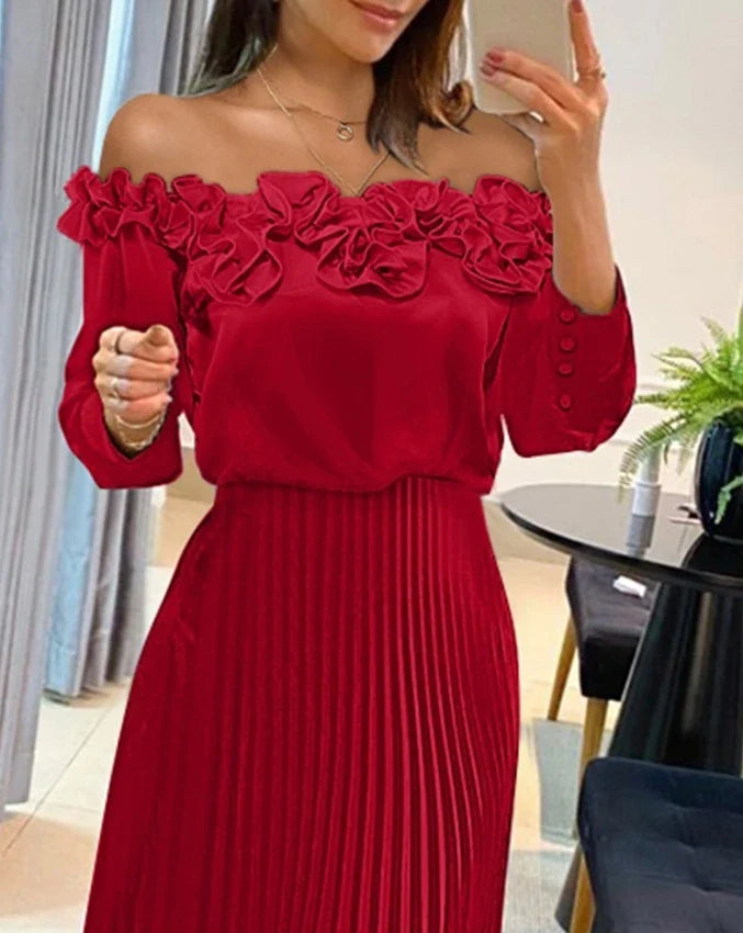 Aria - Stunning Off Shoulder Maxi Dress