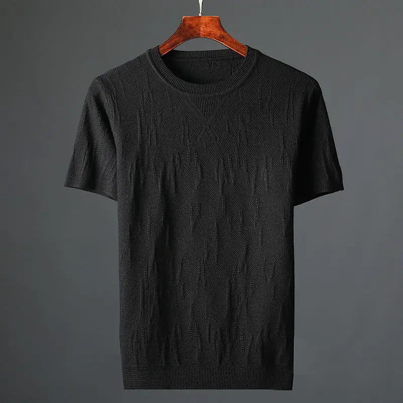 Cavari™ - KNITTED COTTON T-SHIRT WITH RELAXED FIT