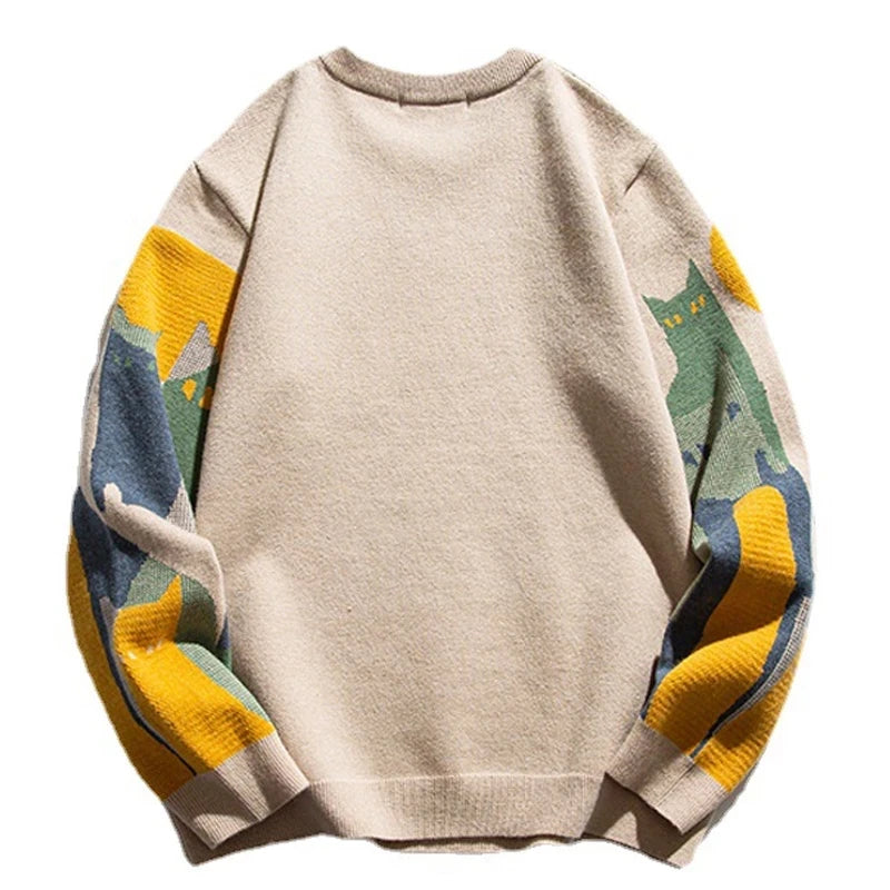 Eamon™- COZY CAT PRINT SWEATER