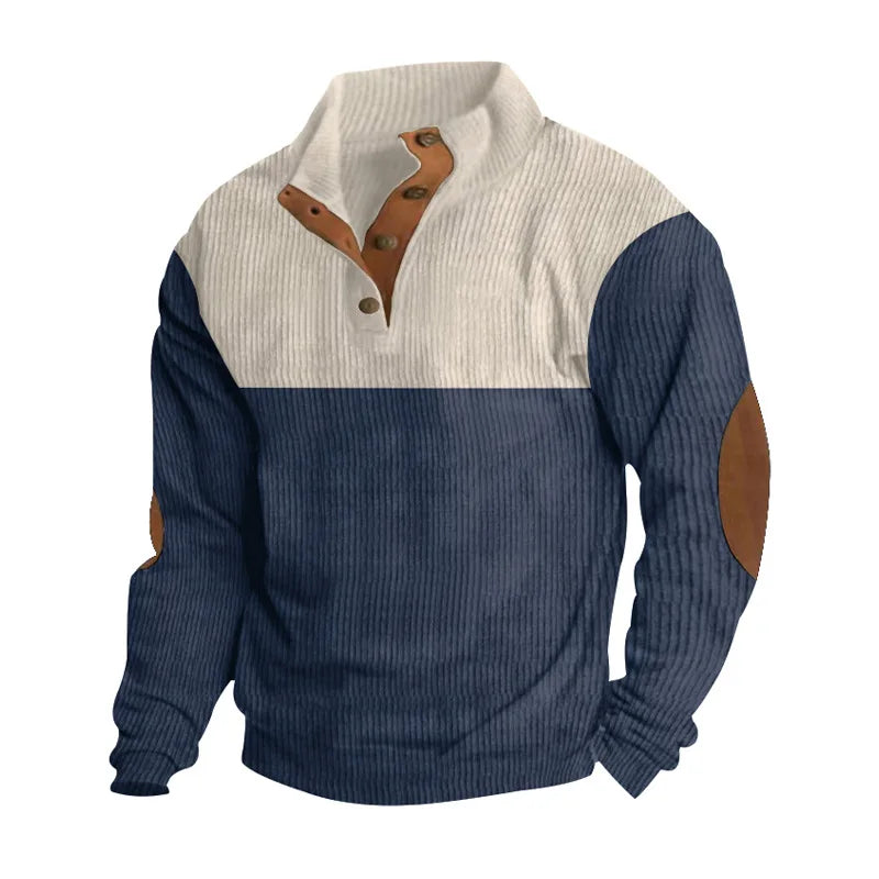 Léandre™ - CORDUROY BUTTON-UP SHIRT WITH A SOPHISTICATED COLOR BLOCK
