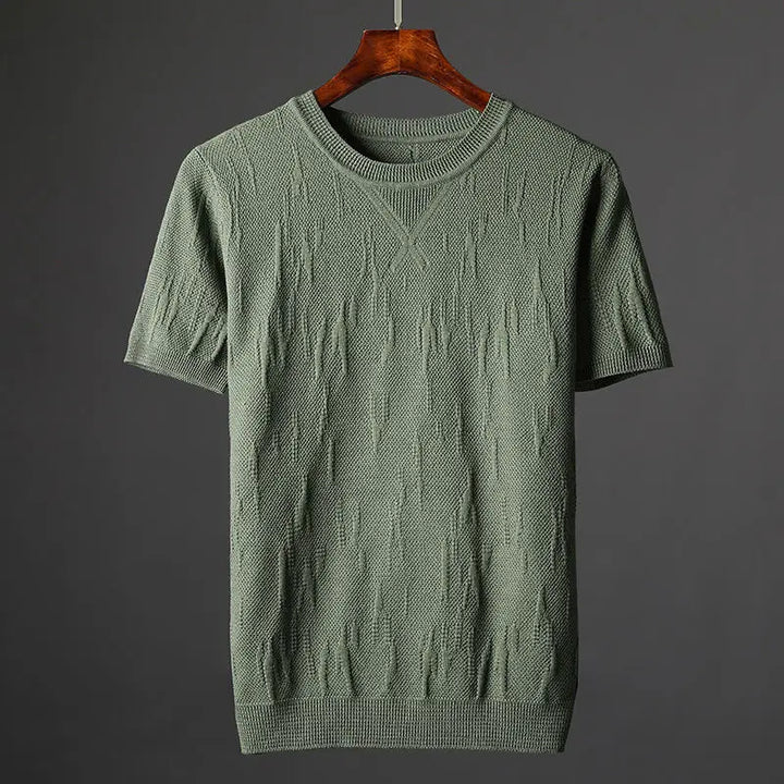 Cavari™ - KNITTED COTTON T-SHIRT WITH RELAXED FIT