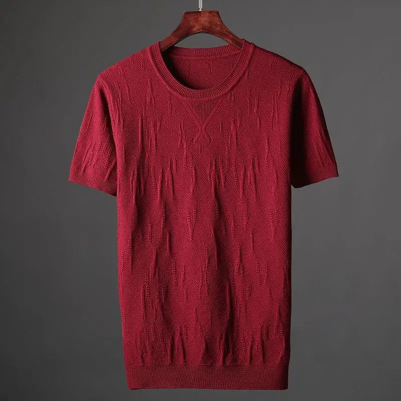 Cavari™ - KNITTED COTTON T-SHIRT WITH RELAXED FIT