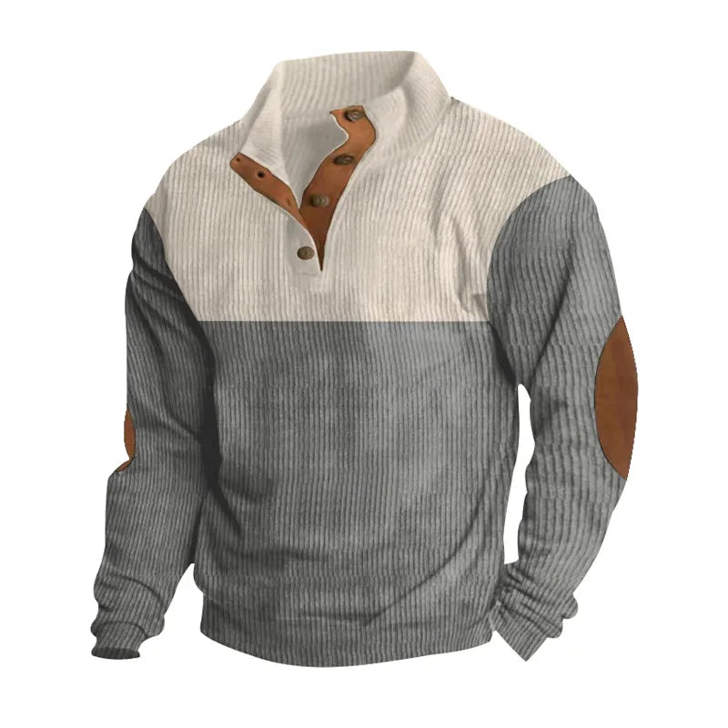Léandre™ - CORDUROY BUTTON-UP SHIRT WITH A SOPHISTICATED COLOR BLOCK