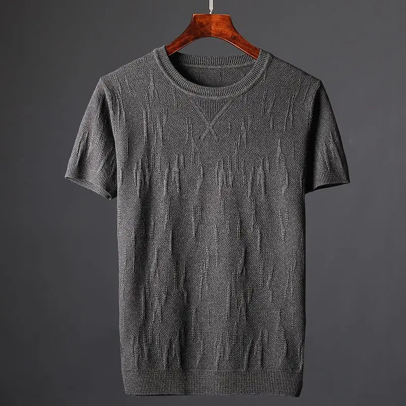 Cavari™ - KNITTED COTTON T-SHIRT WITH RELAXED FIT