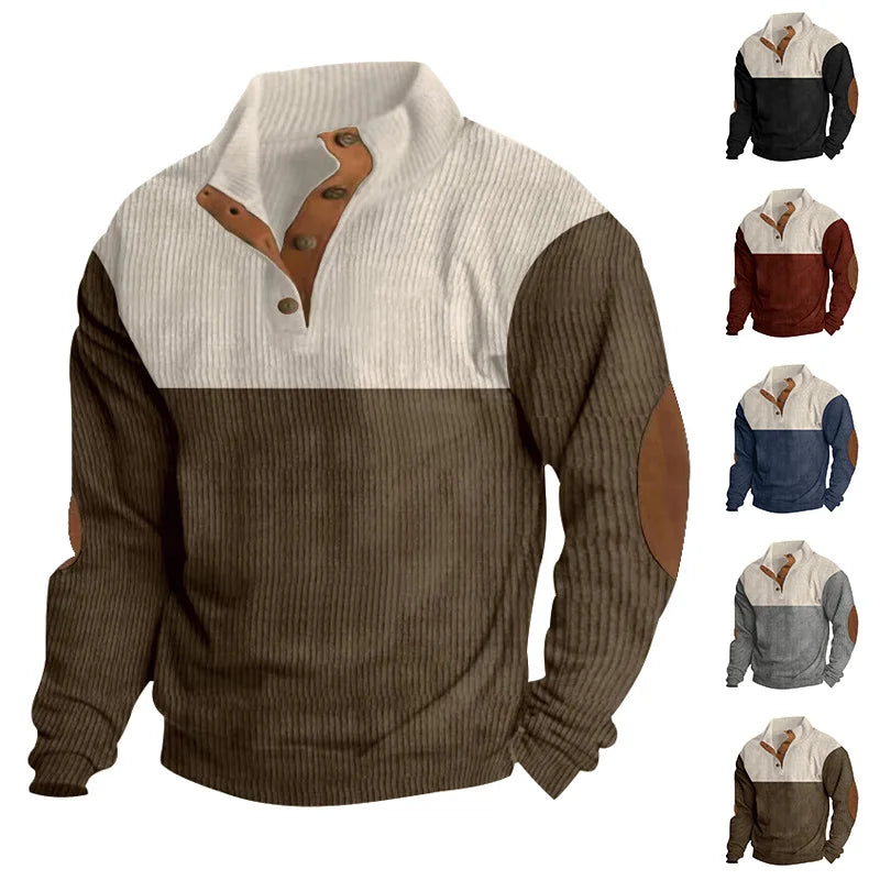 Léandre™ - CORDUROY BUTTON-UP SHIRT WITH A SOPHISTICATED COLOR BLOCK