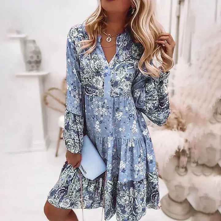 Mackenzie - Floral V-Neck A-Line Dress