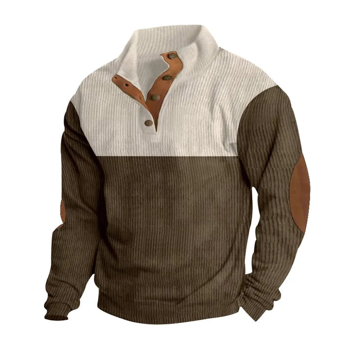 Léandre™ - CORDUROY BUTTON-UP SHIRT WITH A SOPHISTICATED COLOR BLOCK