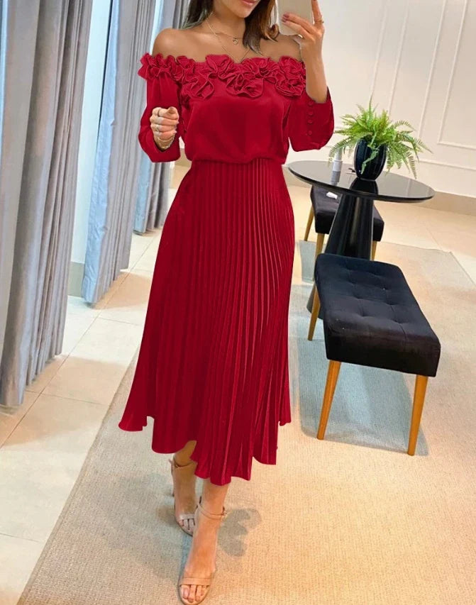 Aria - Stunning Off Shoulder Maxi Dress