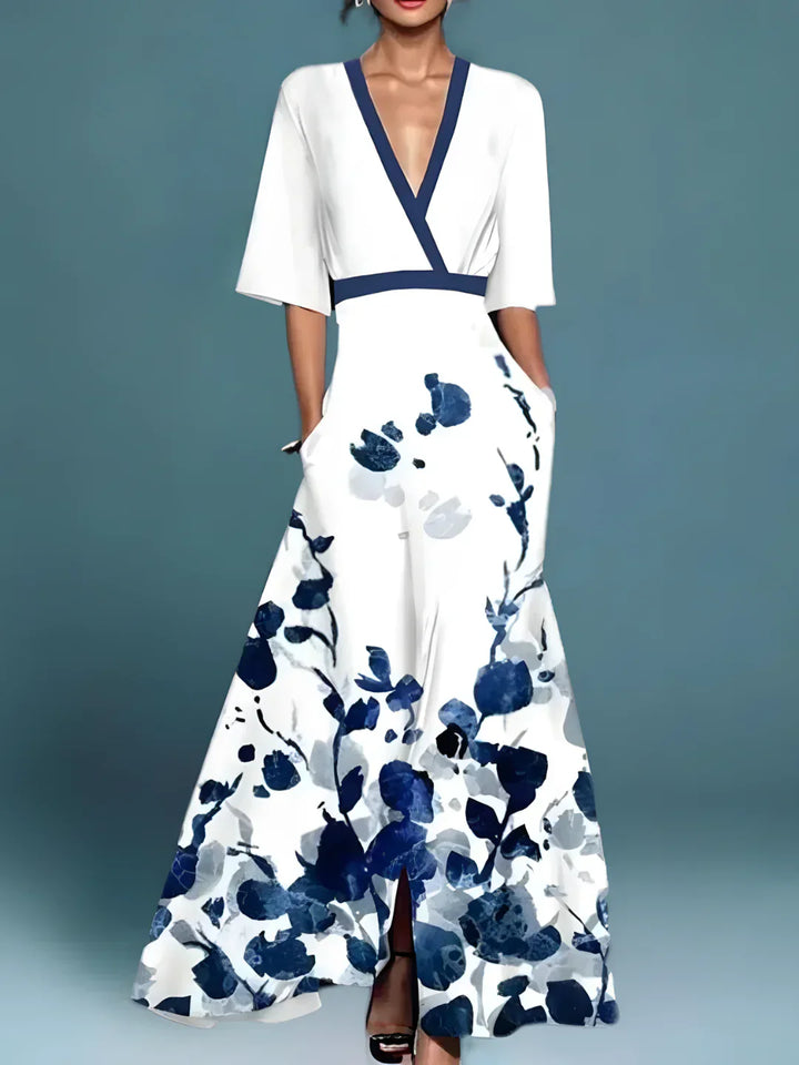 Laure™ - ELEGANT FLORAL WRAP DRESS