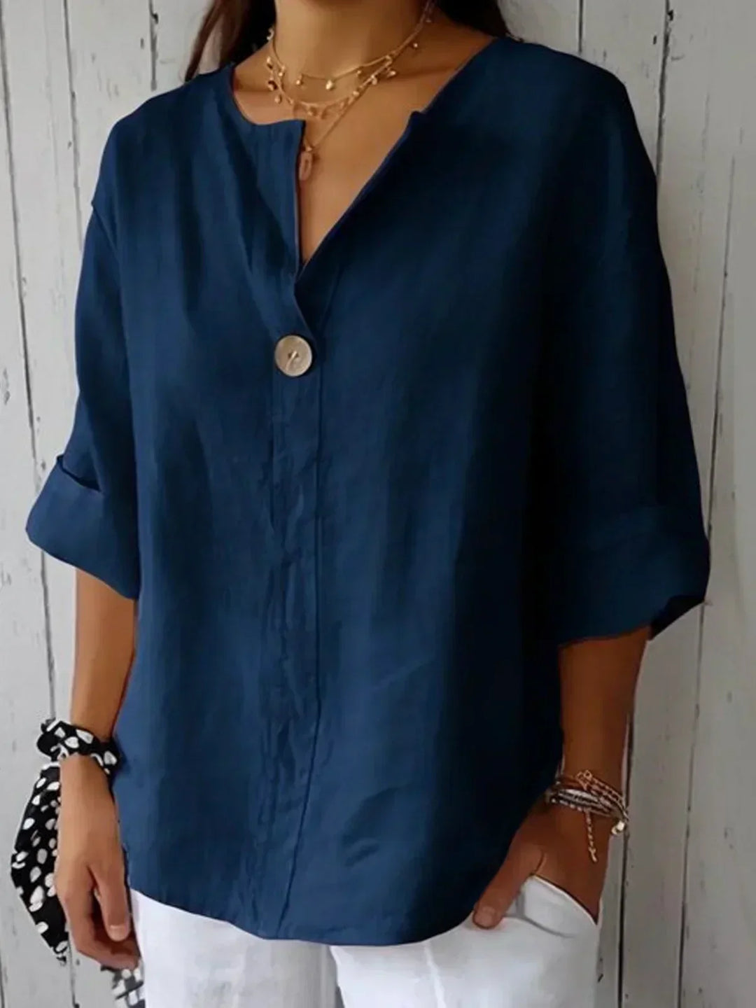 JAYNE™ - CASUAL V-NECK TUMMY-COVER BLOUSE