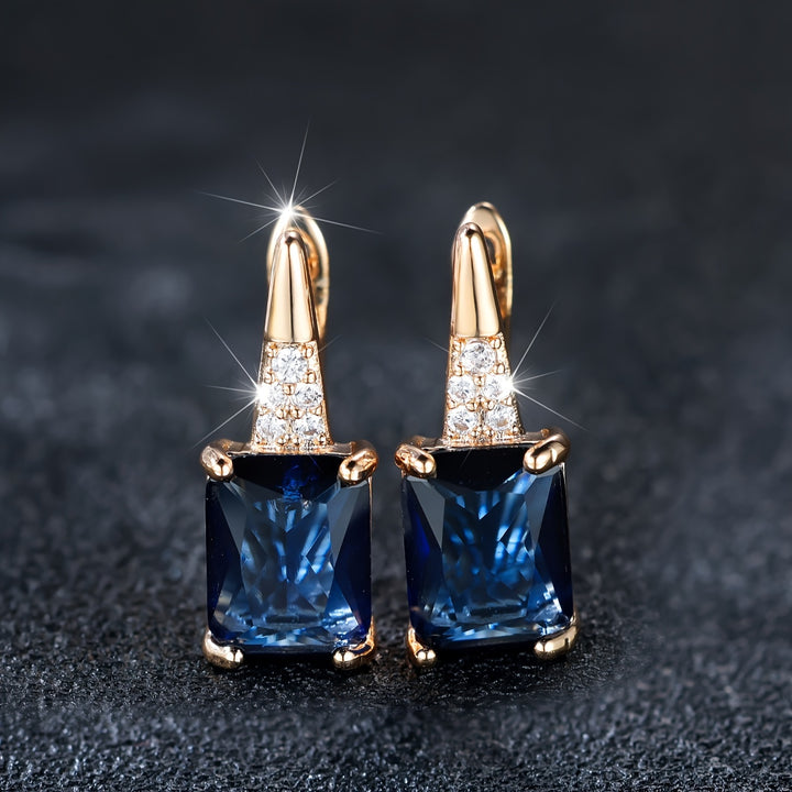 GLISTEN SQUARE™ - BLUE ZIRCON STUD EARRINGS