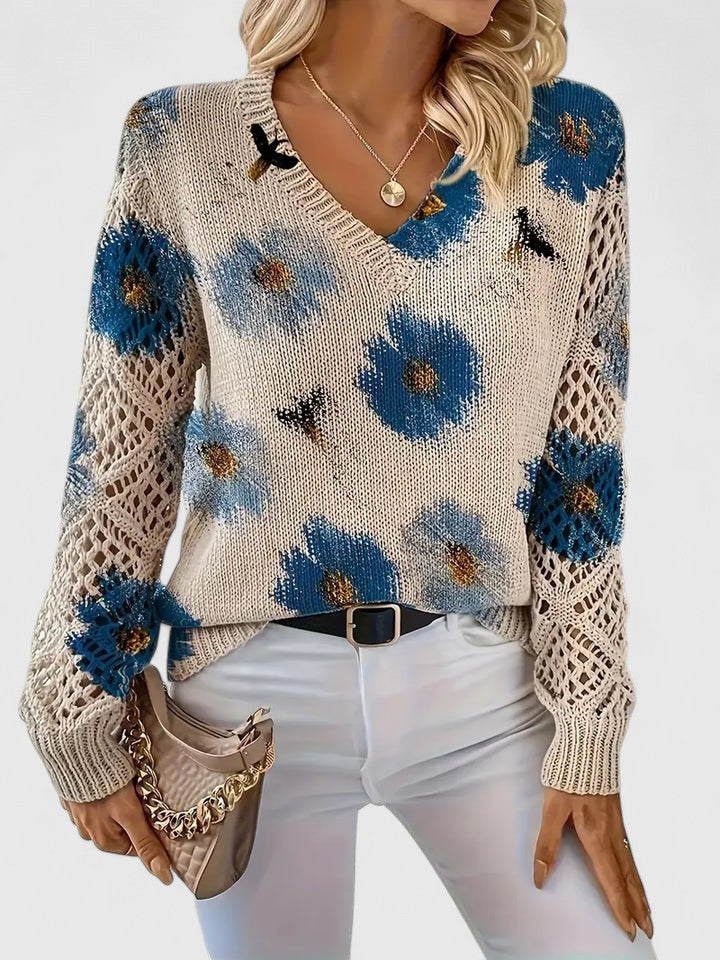 Sadie™ - ELEGANT SWEATER WITH FLORAL PATTERN