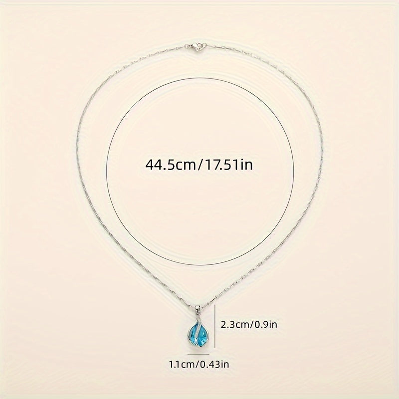 AURORA TEARDROP™ - SAPPHIRE PENDANT NECKLACE