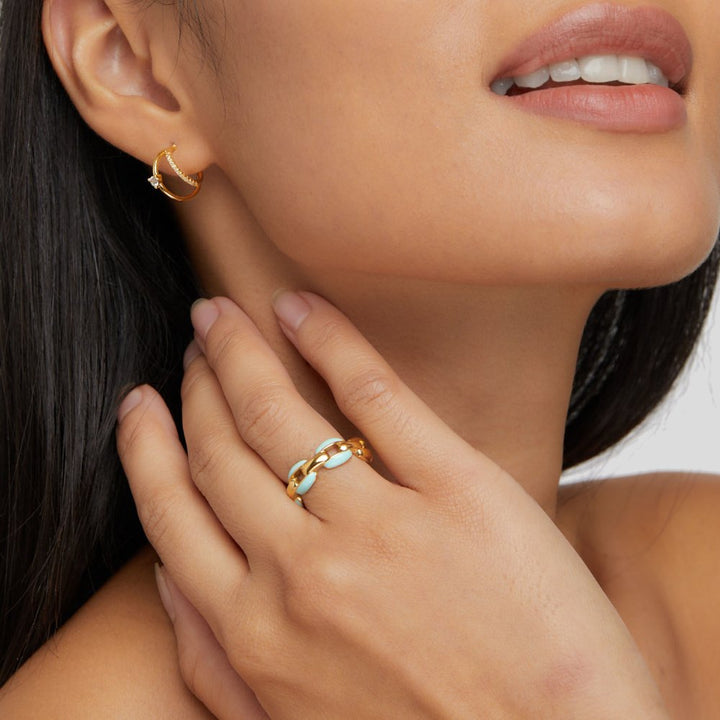 Clarisse™ - ELEGANT CHAIN RING WITH A MODERN DESIGN