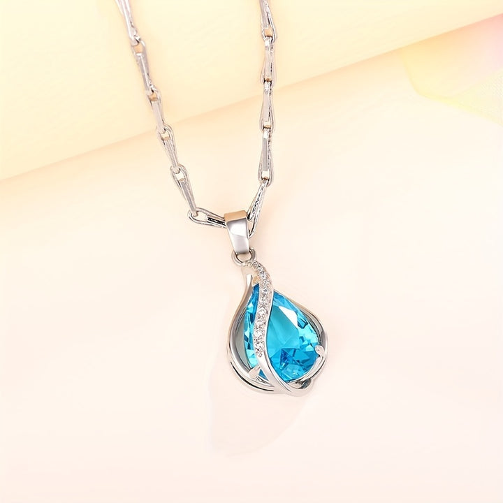 AURORA TEARDROP™ - SAPPHIRE PENDANT NECKLACE