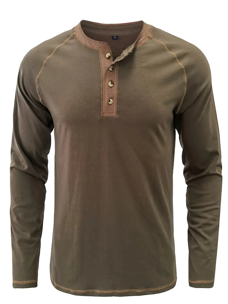 Alaric™ - LONG SLEEVE HENLEY SHIRT WITH CLASSIC FIT