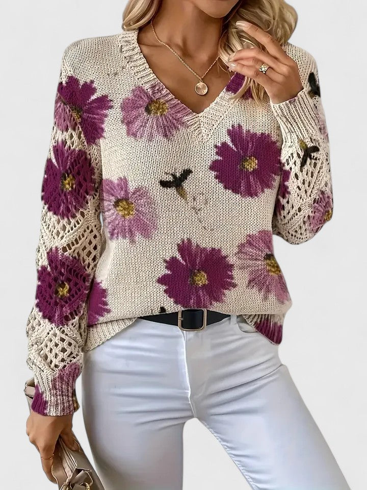 Sadie™ - ELEGANT SWEATER WITH FLORAL PATTERN