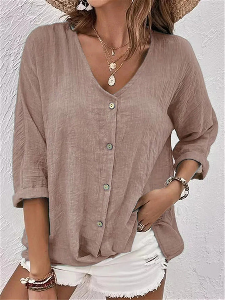 FAYE™ - BREEZY DAY V-NECK TOP