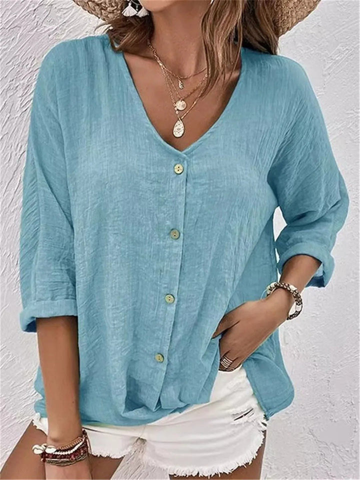 FAYE™ - BREEZY DAY V-NECK TOP