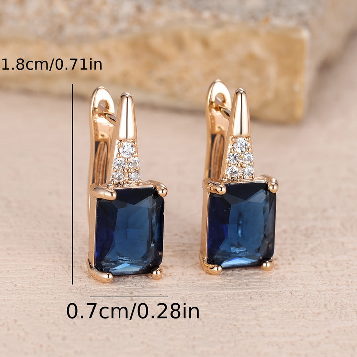 GLISTEN SQUARE™ - BLUE ZIRCON STUD EARRINGS