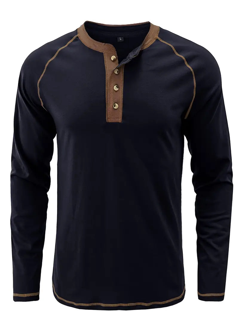 Alaric™ - LONG SLEEVE HENLEY SHIRT WITH CLASSIC FIT