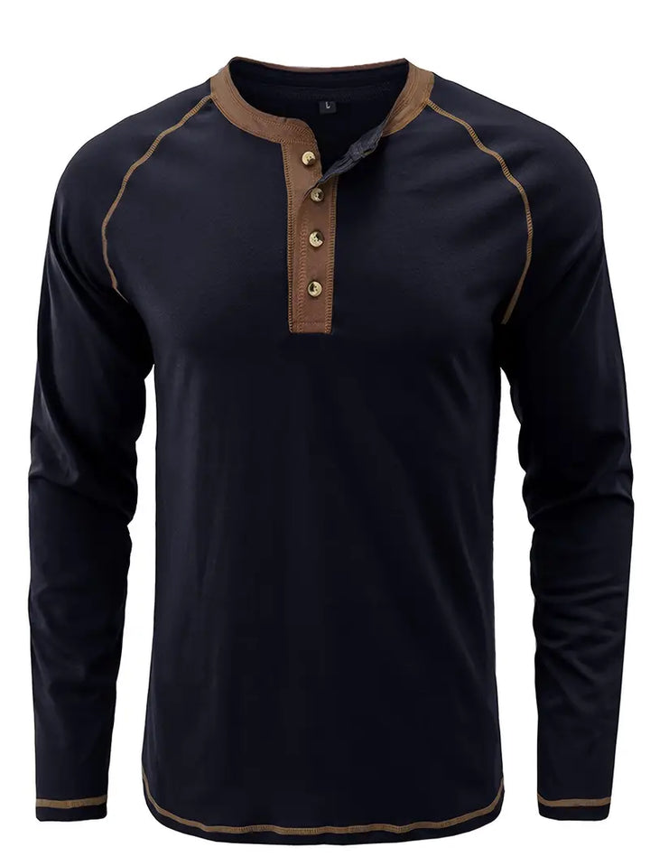 Alaric™ - LONG SLEEVE HENLEY SHIRT WITH CLASSIC FIT
