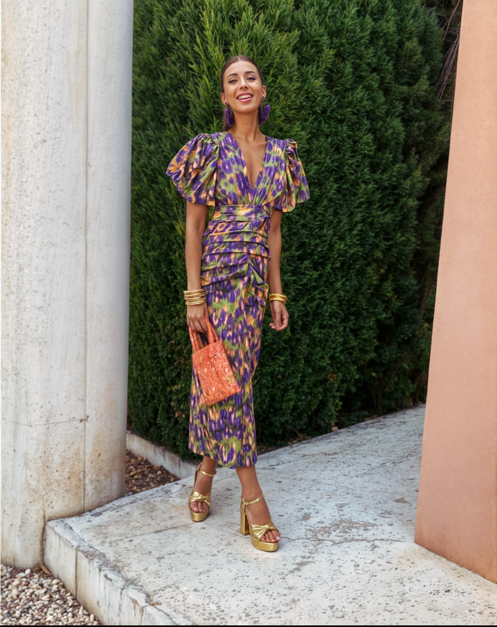 Élodie™ - LONG AND COLORFUL DRESS WITH VIBRANT PATTERNS