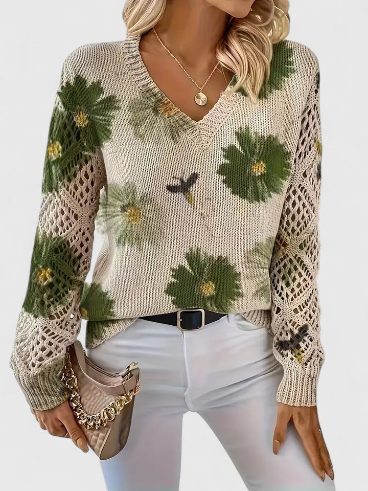 Sadie™ - ELEGANT SWEATER WITH FLORAL PATTERN