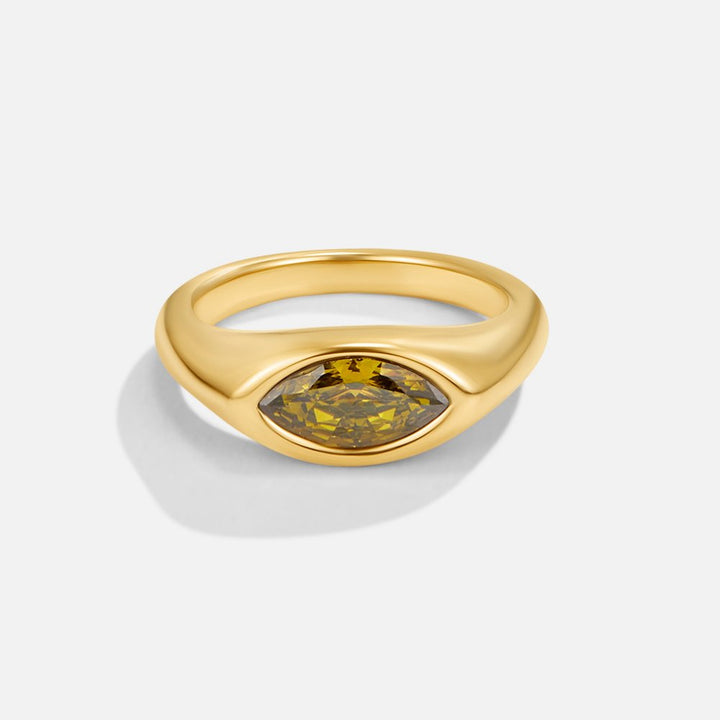 Colette™ - ELEGANT CRYSTAL RING WITH GREEN ACCENT