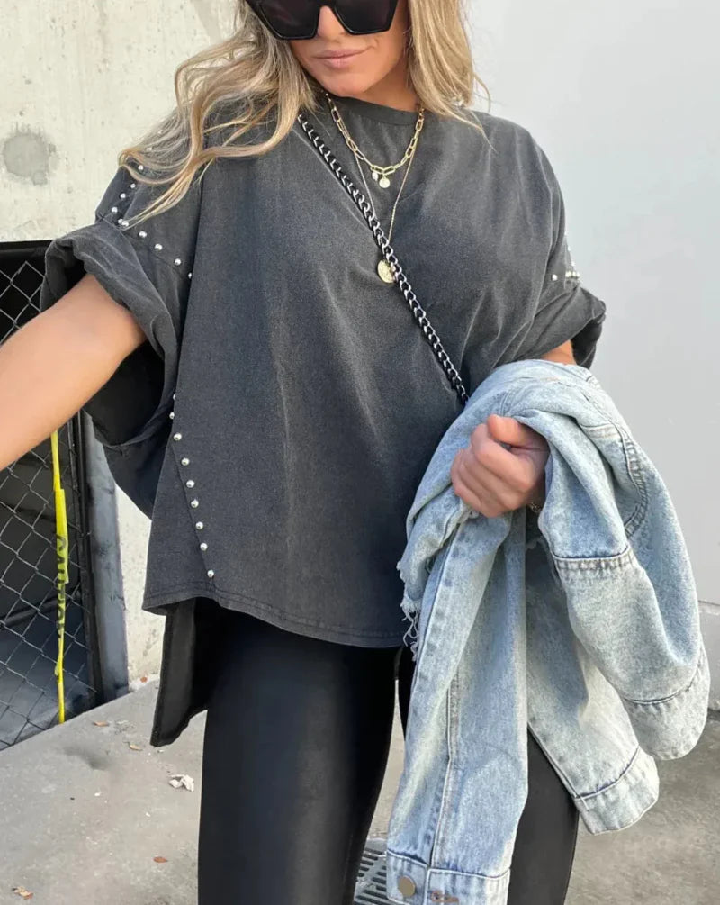 BELLA™ - STUDDED OVERSIZED TEE