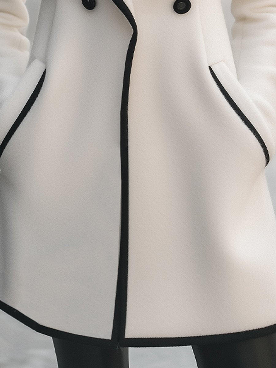 Jasmine™ - ELEGANT DOUBLE-BREASTED COAT WITH CONTRAST TRIM
