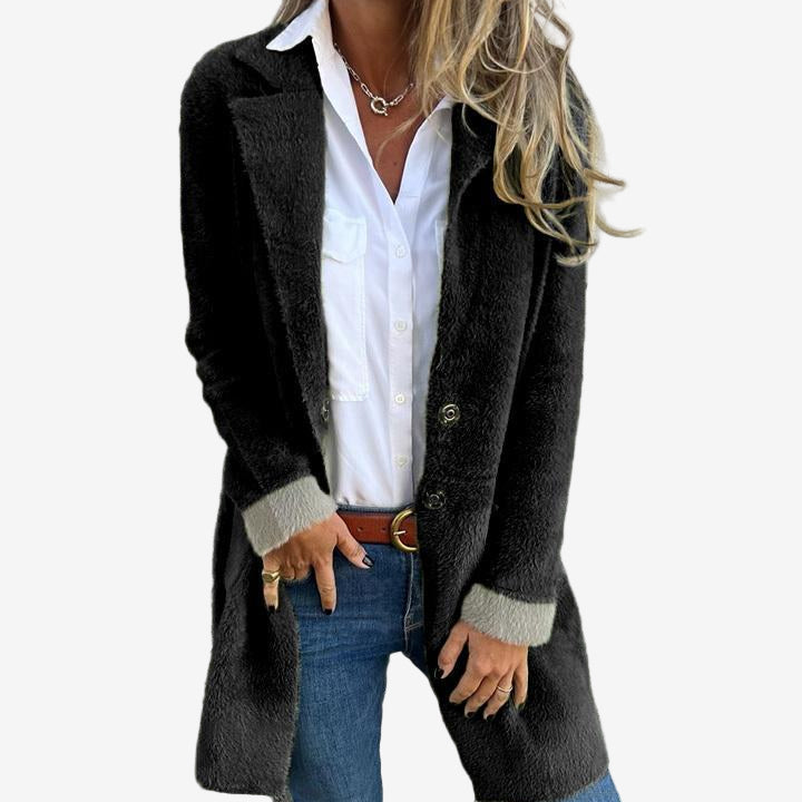 Martine™ - LONG KNIT CARDIGAN WITH ELEGANT DRAPE