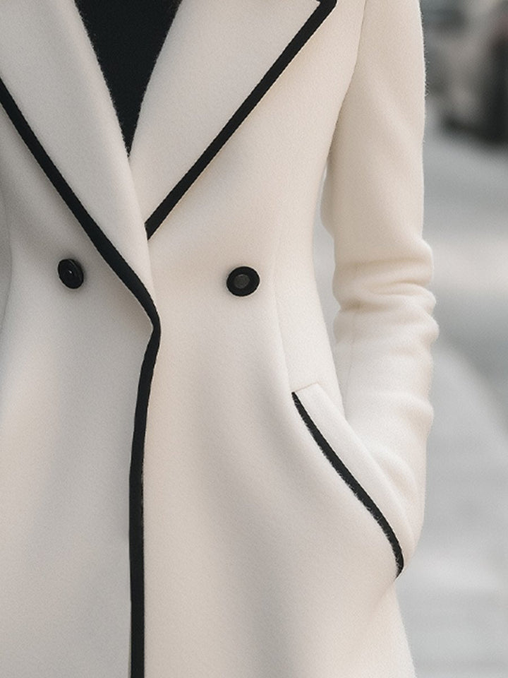 Jasmine™ - ELEGANT DOUBLE-BREASTED COAT WITH CONTRAST TRIM