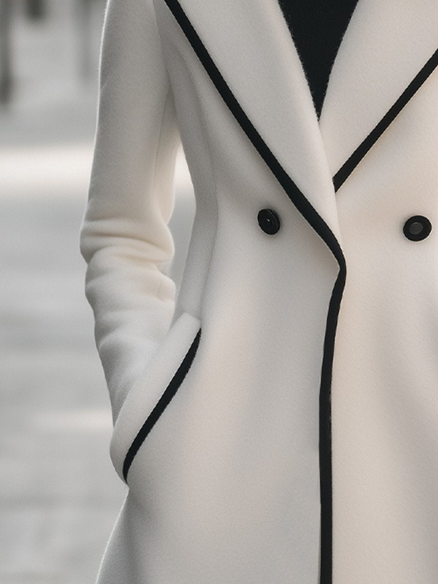 Jasmine™ - ELEGANT DOUBLE-BREASTED COAT WITH CONTRAST TRIM
