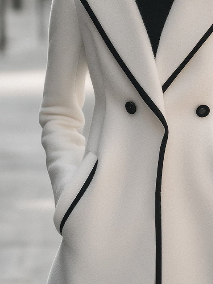 Jasmine™ - ELEGANT DOUBLE-BREASTED COAT WITH CONTRAST TRIM