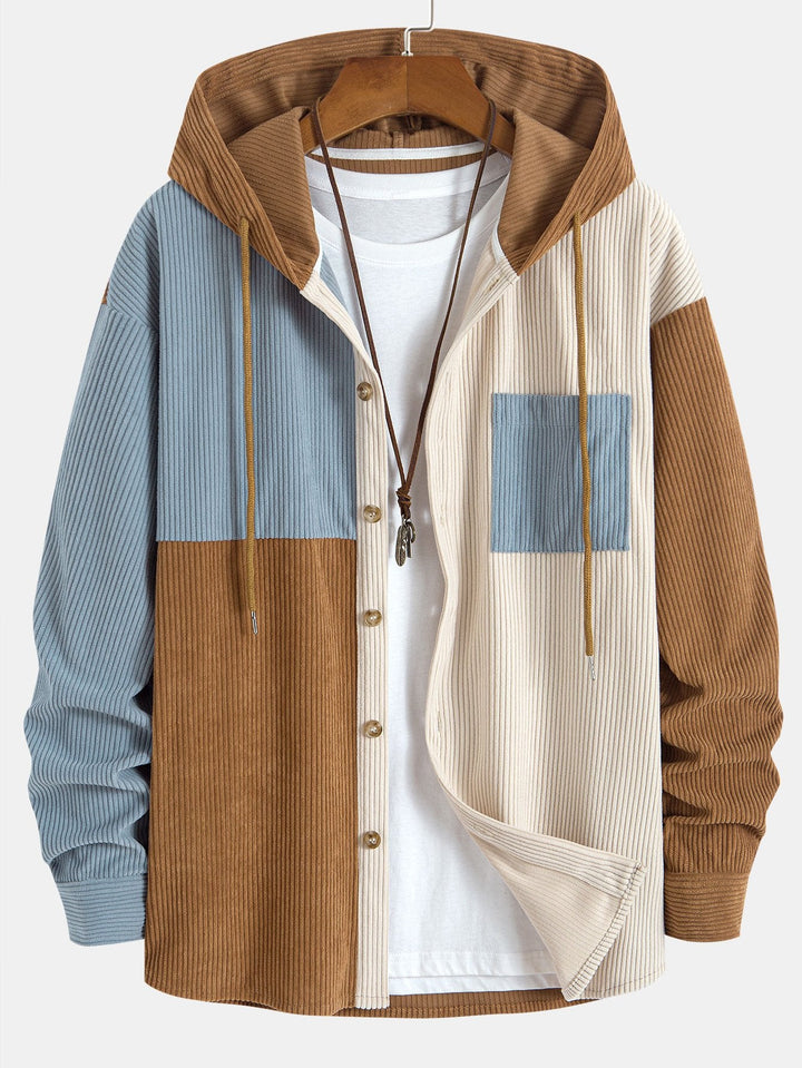 Briar Colorblock Hooded Shirt™ - STYLISH CORDUROY SHIRT WITH HOOD