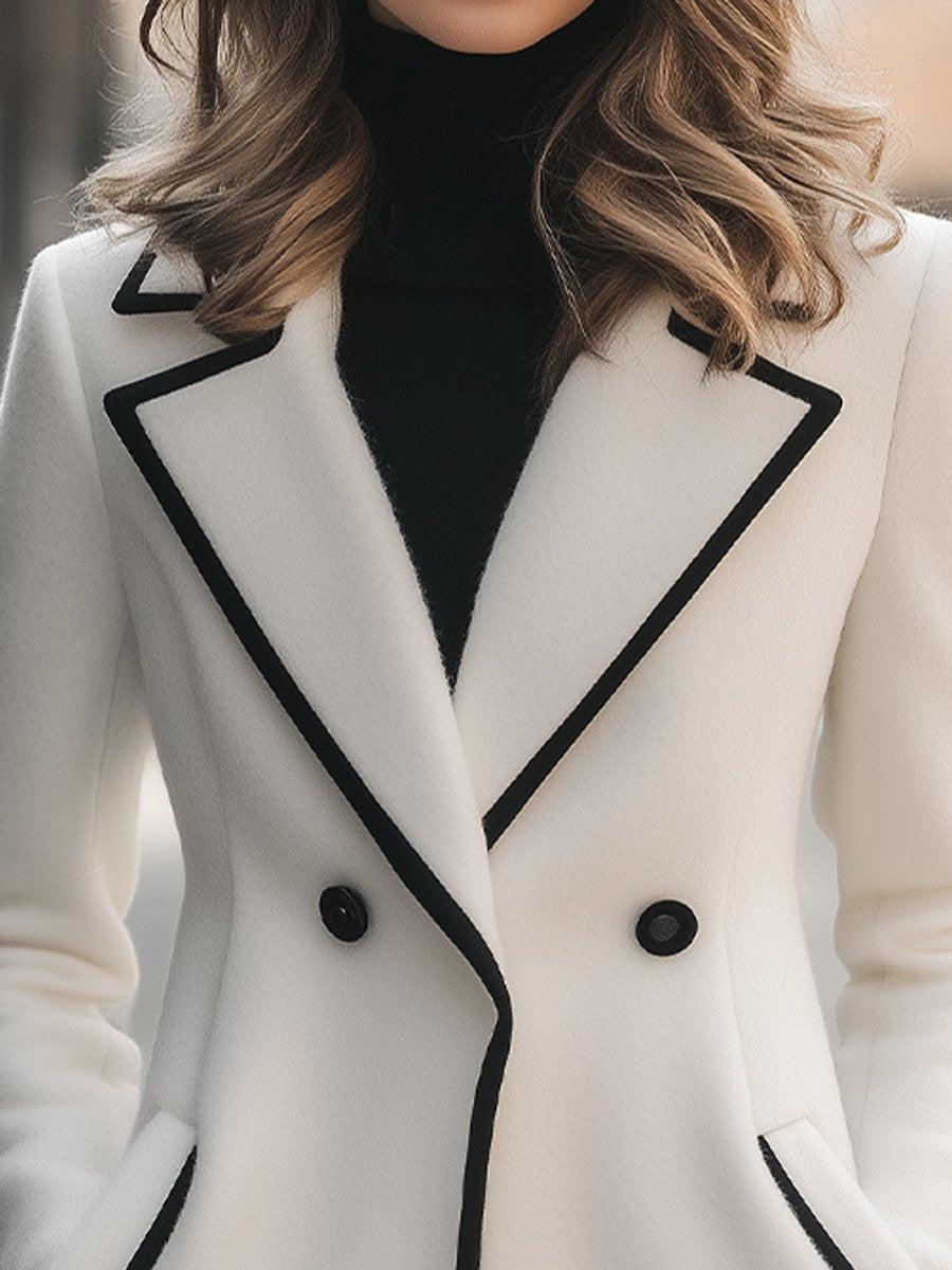 Jasmine™ - ELEGANT DOUBLE-BREASTED COAT WITH CONTRAST TRIM