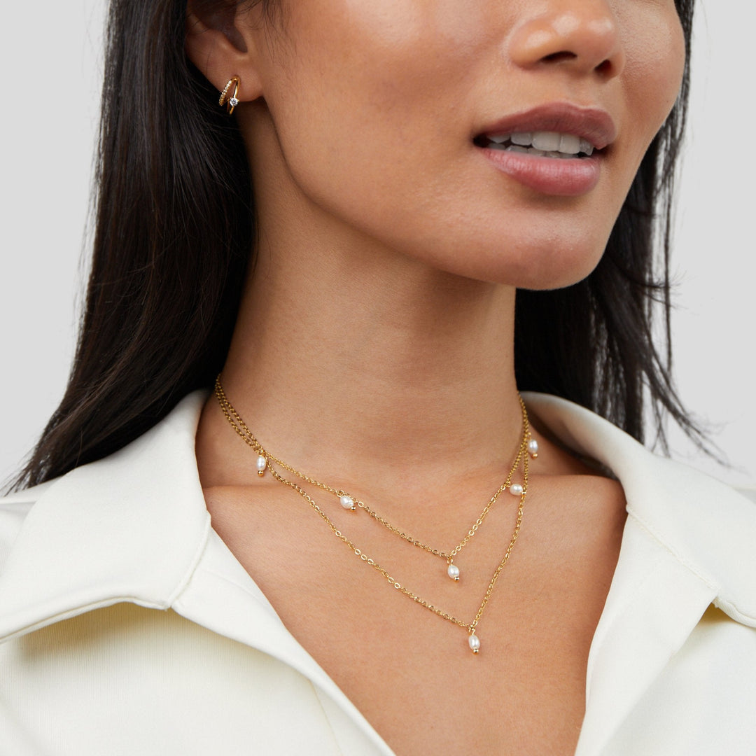 Paelina – ELEGANT LAYERED PEARL DROP NECKLACE